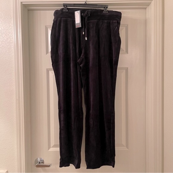 Avenue Rhinestone Toggle Drawstring Pull-on Velour Pant (SP11) - Picture 2 of 4